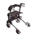 Black and silver rollator on a white background