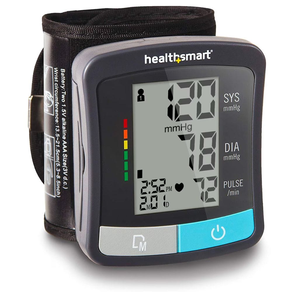 Healthsmart wrist blood pressure monitor on a white background
