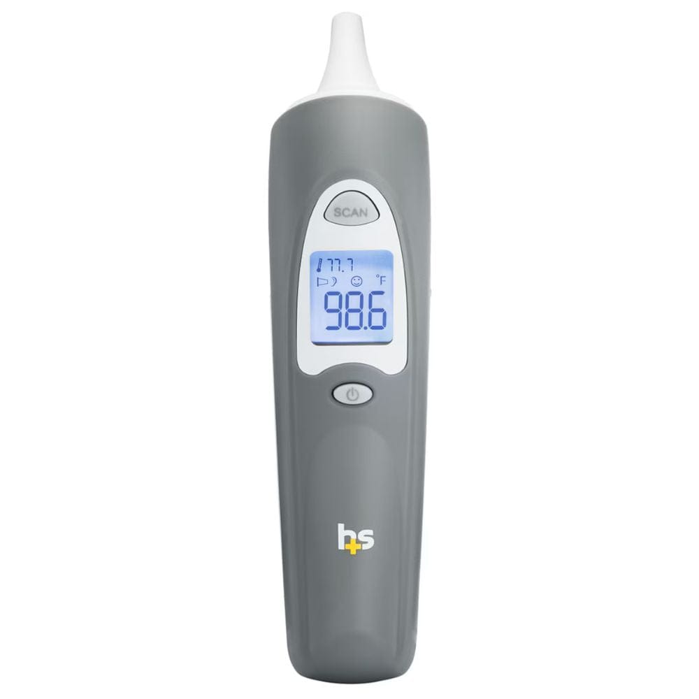 Digital ear thermometer with a white background