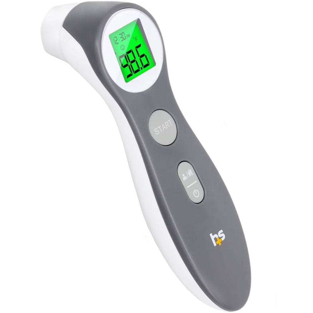 Digital thermometer with a gray and white design on a white background