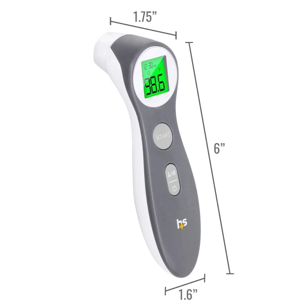 Digital thermometer with measurements on a white background