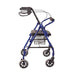 Blue walker with wheels on a white background