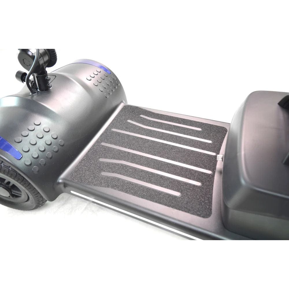 Gray scooter with a textured踏板 on a white background