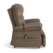 Brown recliner chair with remote control on a white background