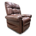 Brown leather recliner chair on a white background