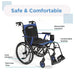 Wheelchair with features highlighted on a white background