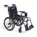 Wheelchair with blue accents on a white background
