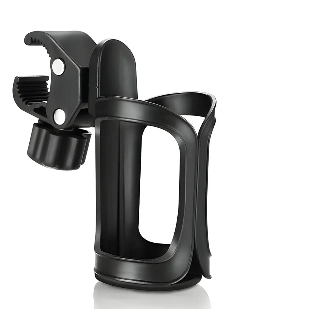 Black bike water bottle holder on a white background