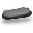 Black rectangular object on a white background