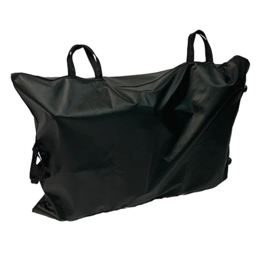 Black bag with handles on a white background