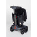Black scooter with a folded seat on a white background