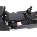 Close-up of a black mechanical component on a white background
