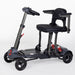 Black scooter with a seat on a white background
