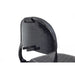 Black motorcycle seat with a textured surface on a white background