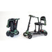Two mobility scooters on a white background