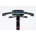 Close-up of a scooter handlebar with a digital display on a white background