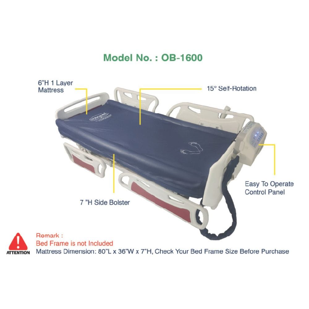 Medical stretcher with features labeled on a white background
