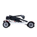 White scooter with black frame and wheels on a white background