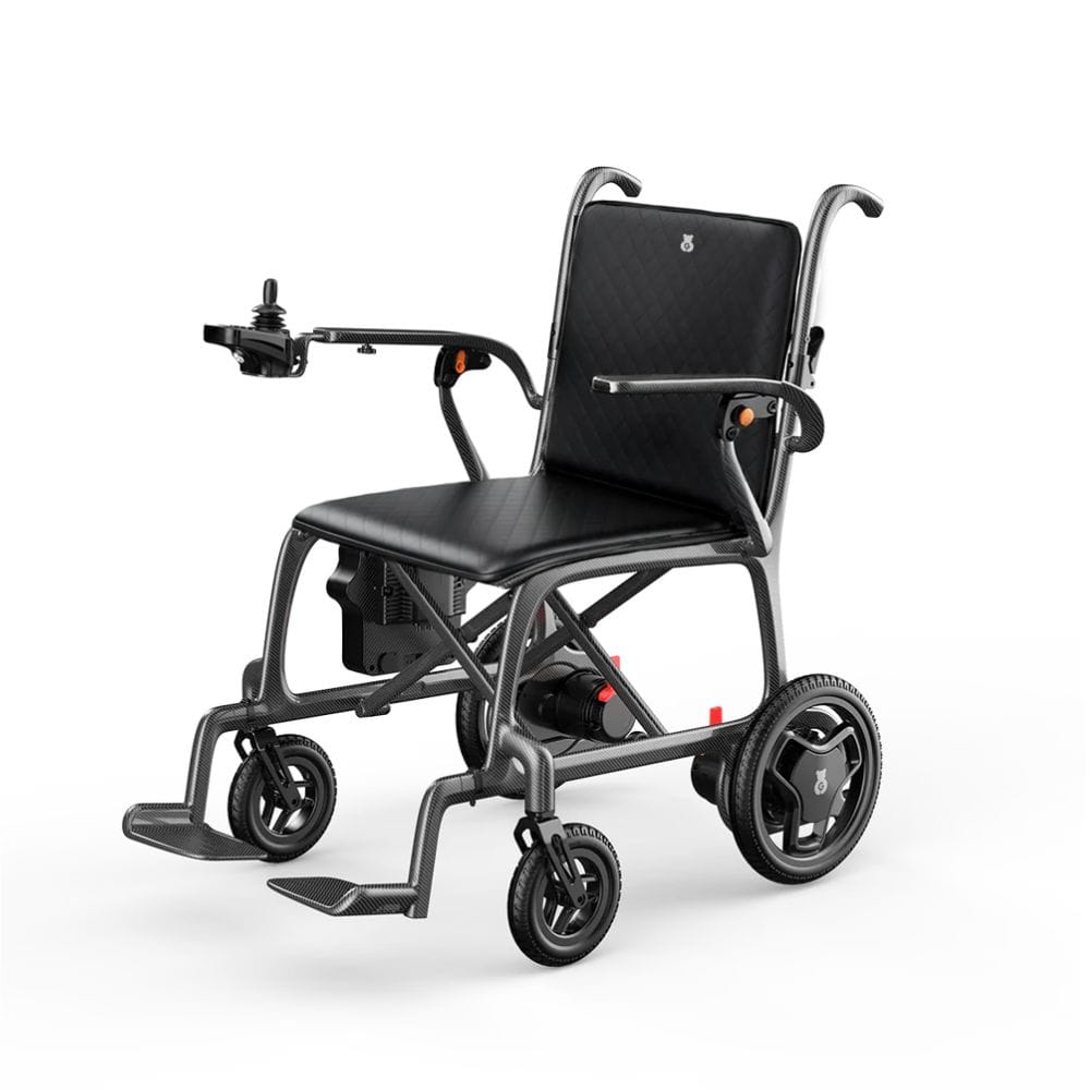 Black and gray manual wheelchair on a white background