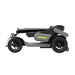 Gray scooter with black wheels on a white background