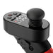 Black joystick controller with buttons on a white background