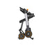Black and orange scooter on a white background