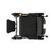 Black exercise machine on a white background