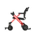 Foldable scooter with red frame and black accents on a white background