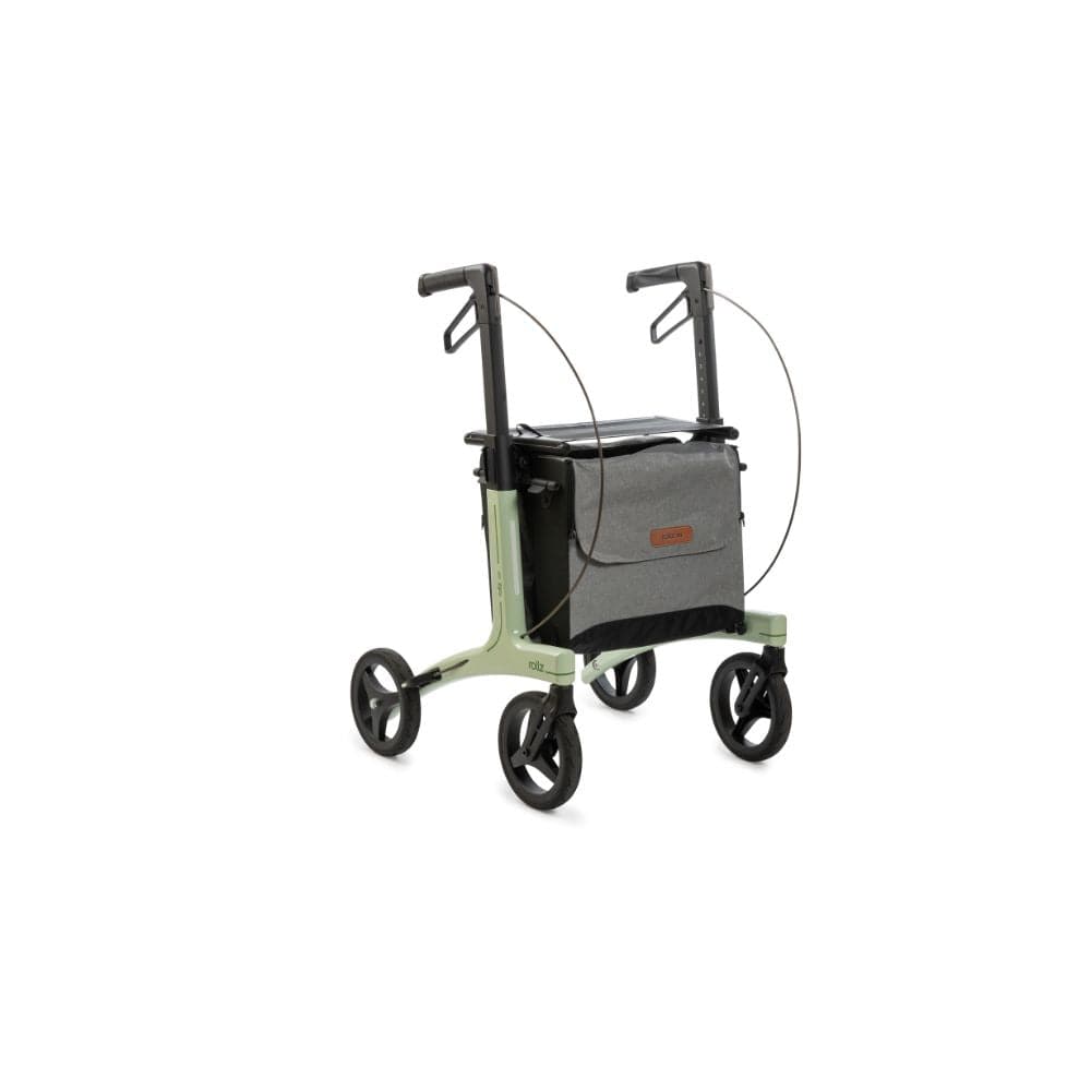 Rollator with a bag on a white background