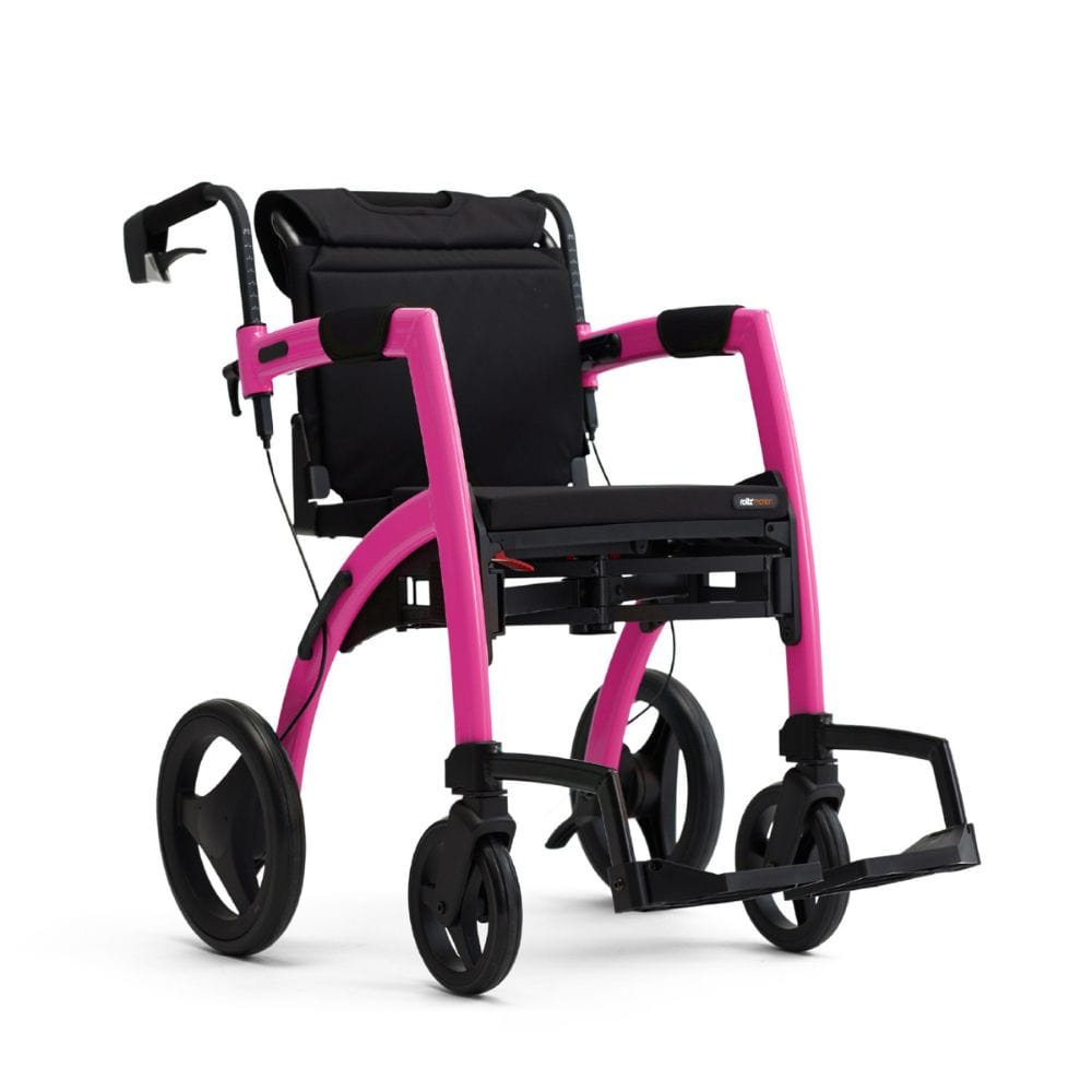 Rollz Motion Rollator Walker-Wheelchair Combo Candy Pink