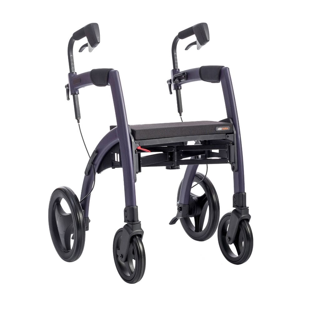 Rollz Motion Rollator Walker-Wheelchair Combo Dark Purple