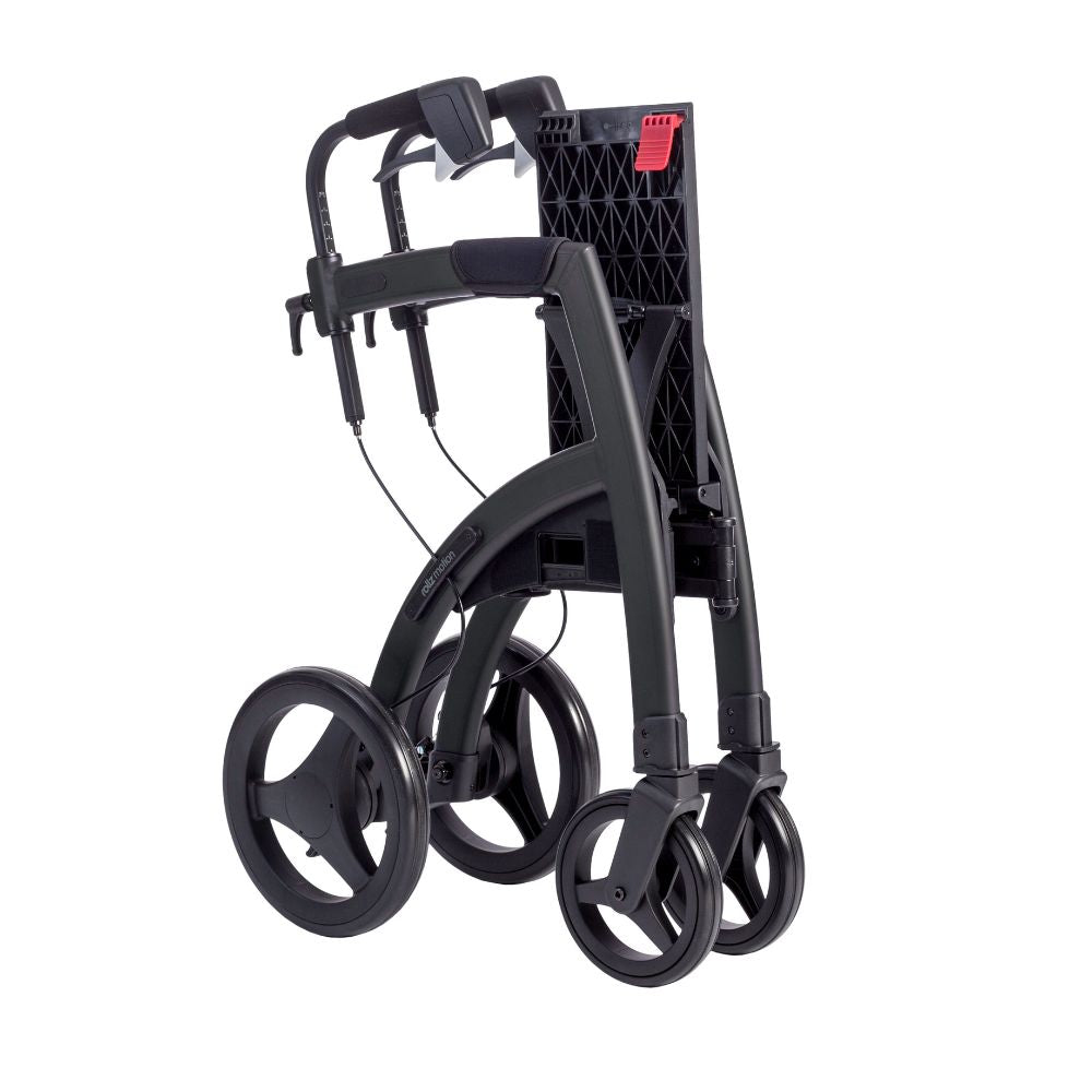Rollz Motion Rollator Walker-Wheelchair Combo Matte Black