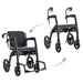 Rollz Motion Rollator Walker-Wheelchair Combo Matte Black