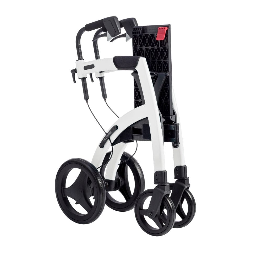Rollz Motion Rollator Walker-Wheelchair Combo Pebble White
