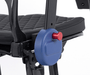 Close-up of Genie Ultralight pin-release mechanism for the new fold-down armrests