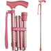Pink walking cane with patterned design and 'switch sticks' branding on a white background