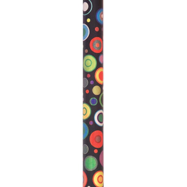 Colorful circular pattern on a black background