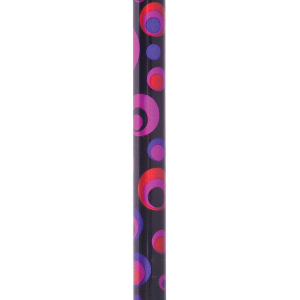 Black pen with colorful circular pattern on a white background