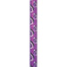 Purple pencil with black and white teardrop pattern on a white background