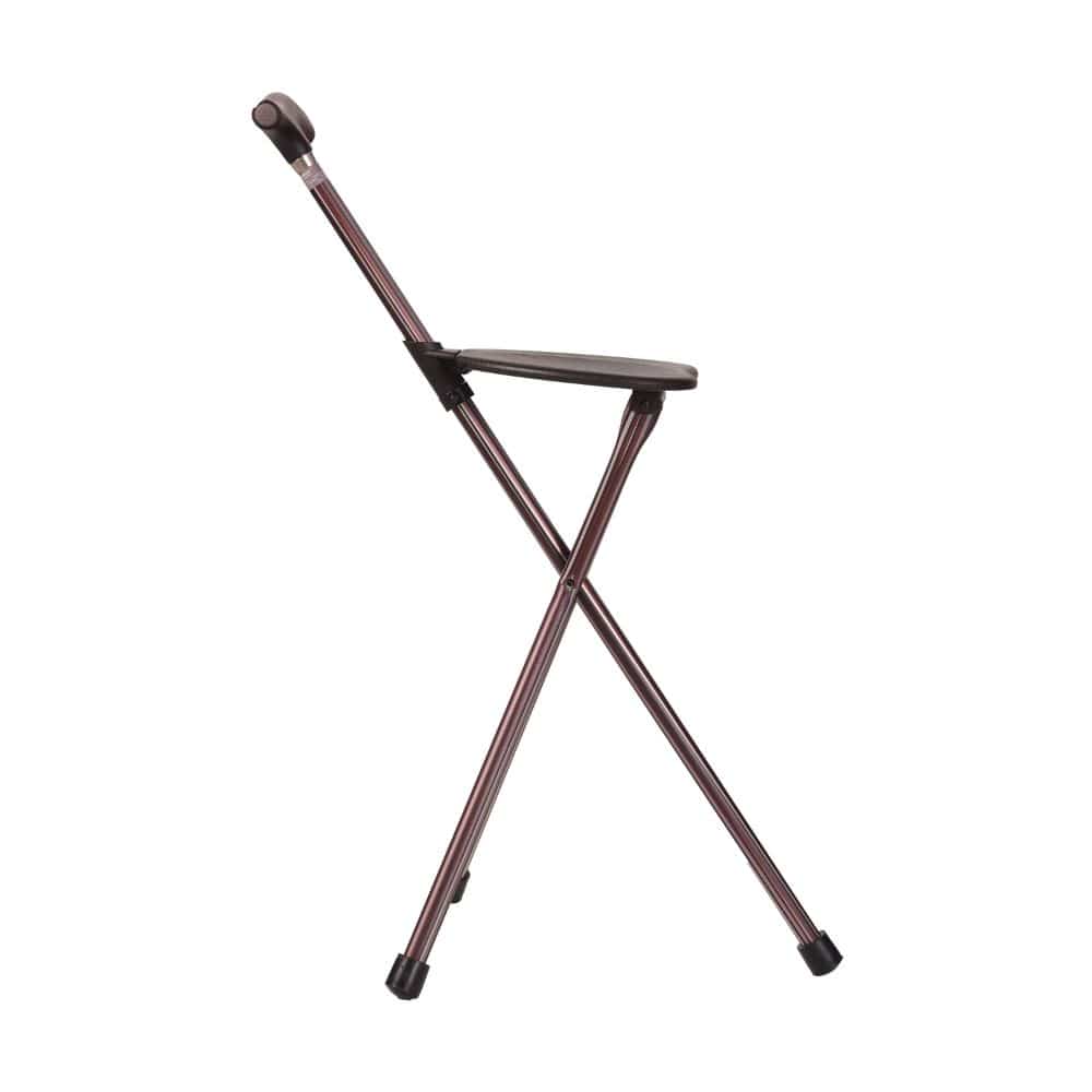 Brown folding stool on a white background