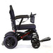 Black electric wheelchair with 'Travel Buggy' branding on a white background
