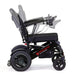 Black travel buggy with reclined seat on a white background