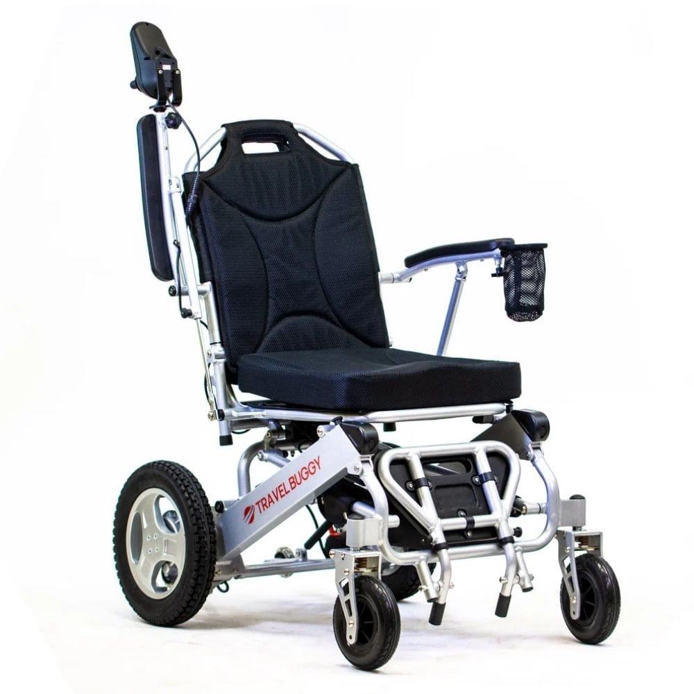 TravelBuddy electric wheelchair on a white background