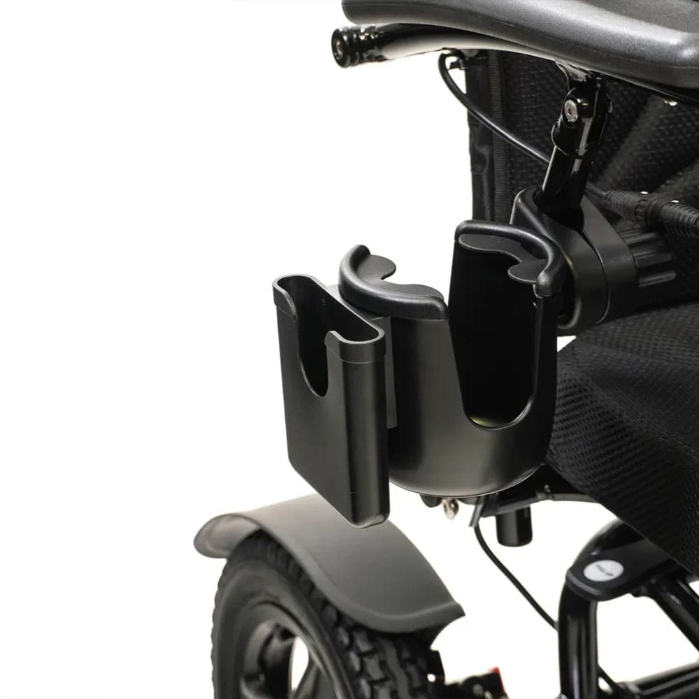 Wheelchair cup holder on a white background