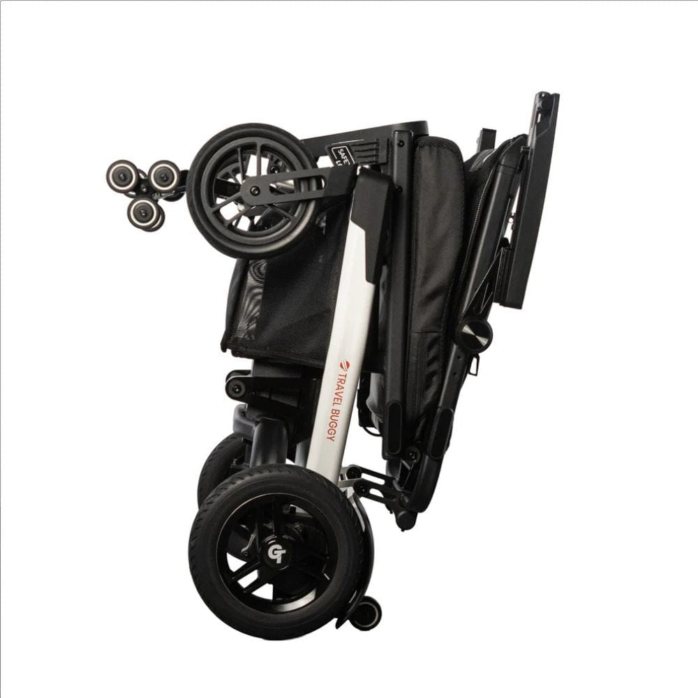 Foldable scooter with black and white design on a white background