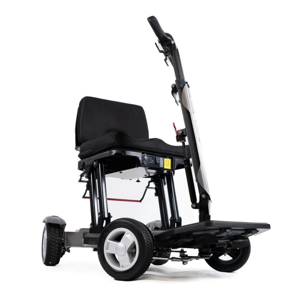 Black electric wheelchair on a white background