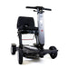 Black mobility scooter with a seat on a white background