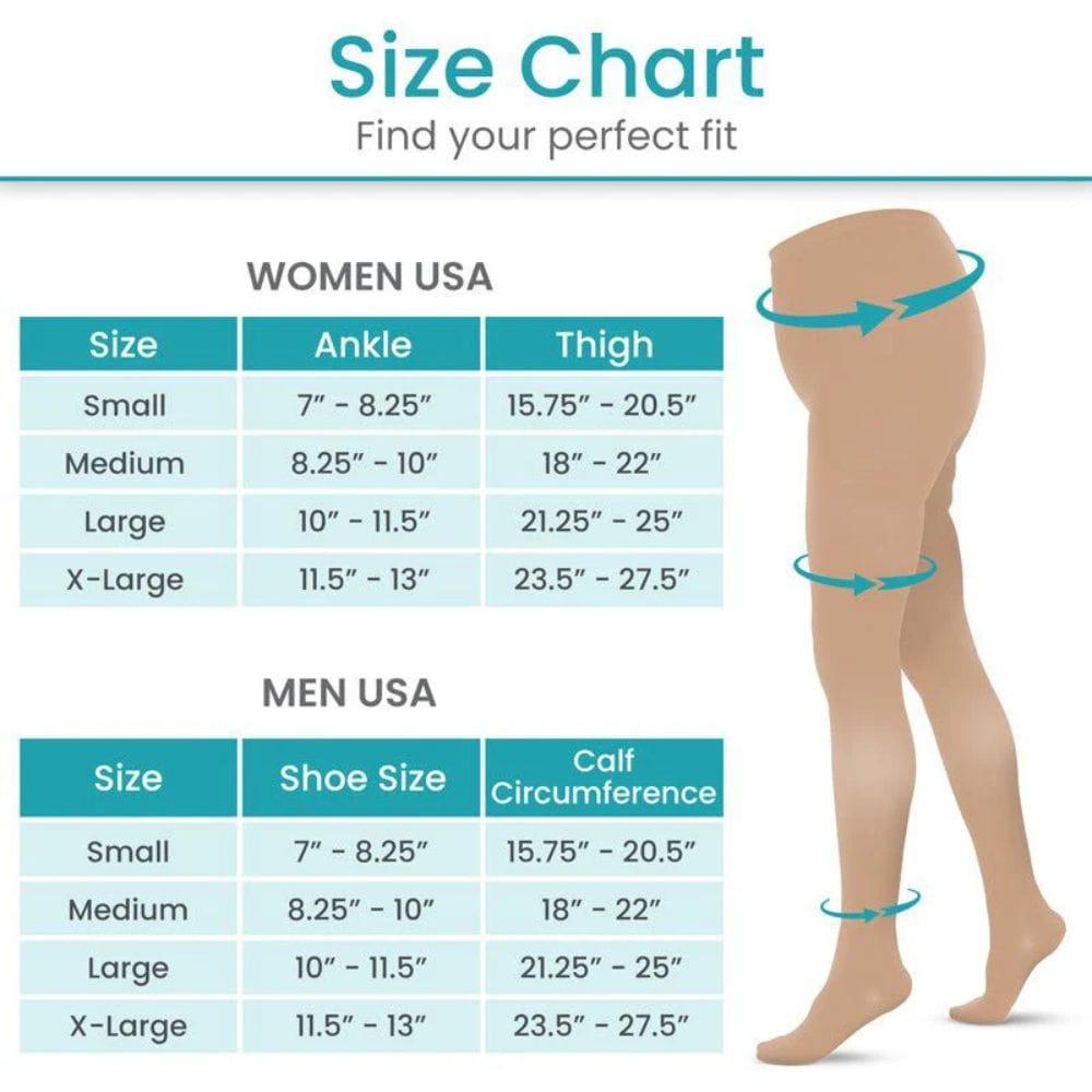 Vive Health 15-20mmHg Waist High Compression Pantyhose