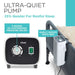Ultra-quiet pump for restful sleep with customizable pressure relief and bed attachment feature.