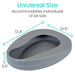 Gray product with measurements on a white background